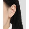 Gold Plated Sterling Silver Hoop Earring diamonds