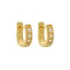 Gold Plated Sterling Silver Hoop Earring diamonds