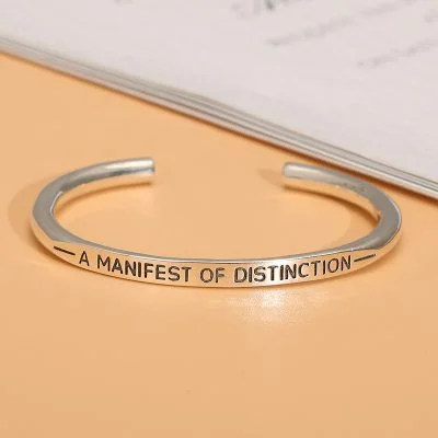 sterling silver bangle bracelet, minimalist design, customizable characters can be engraved.