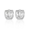 Silver Hoop Earring With Matte Brushed Hollow