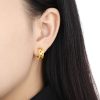 Silver Hoop Earring With Matte Brushed Hollow