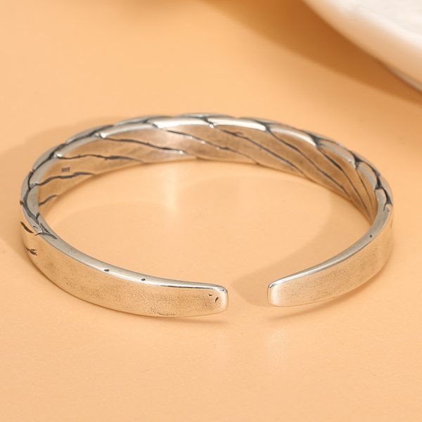 Sterling silver bangle bracelet, this is a back view of silver cuff bangle