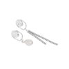 Sterling Silver Drop Earrings With Zirconia Pearl Asymmetric