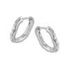 picture of oval sterling silver hoop earrings hammered