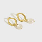 Pendientes de plata de ley con perlas para mujer