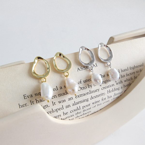 Sterling Silver Pearl Drop Earrings For Women