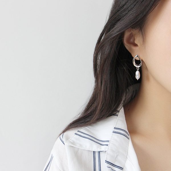 Sterling Silver Pearl Drop Earrings For Women