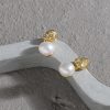 Sterling Silver Pearl Stud Earrings for Women