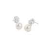 Sterling Silver Pearl Stud Earrings for Women