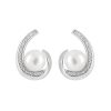 Teardrop Pearl Sterling Silver Stud Earrings For Women
