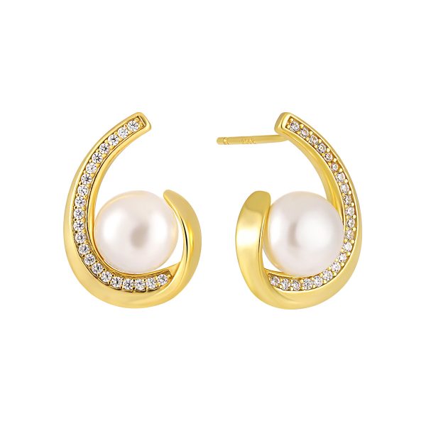 Teardrop Pearl Sterling Silver Stud Earrings For Women