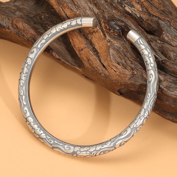 sterling silver cuff bracelet womens, inner diameter: 5.8cm, Weight about 34.77g