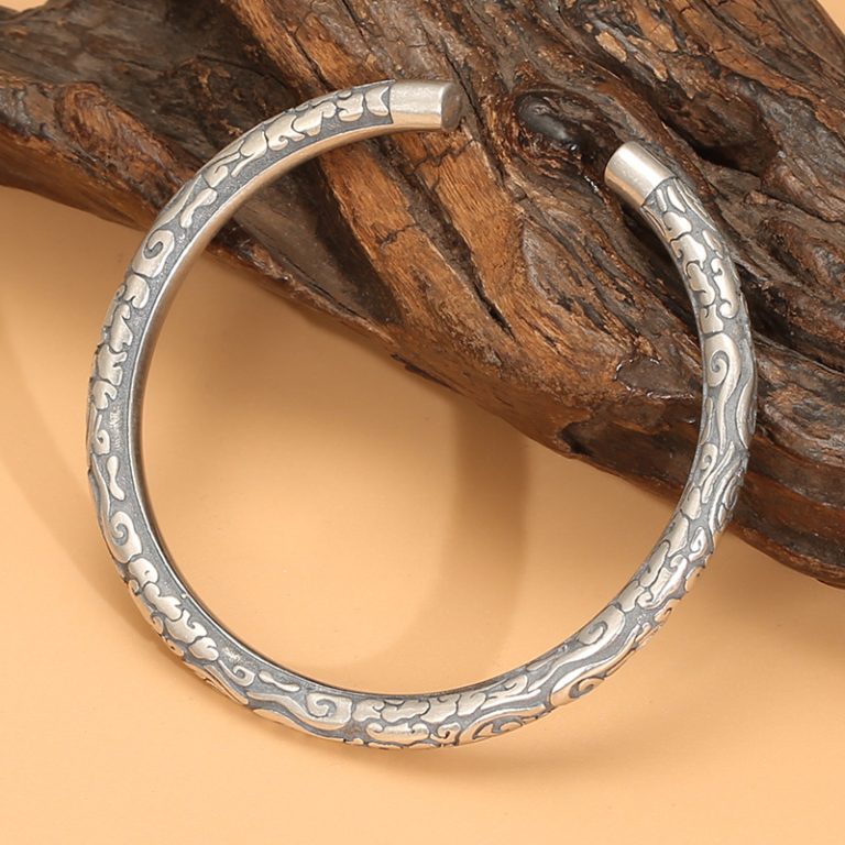 sterling silver cuff bracelet womens, inner diameter: 5.8cm, Weight about 34.77g