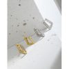 Sterling Silver Trapezoidal Hoop Earrings for women, two colors available, yellow gold and white gold