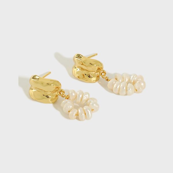 White Freshwater Pearl Drop Earrings For Women