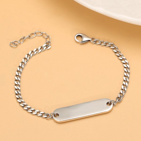 Curb Chain 925 Sterling Silver Bracelet for women, length 18cm + 3cm Extension chain, weight about 8.43g