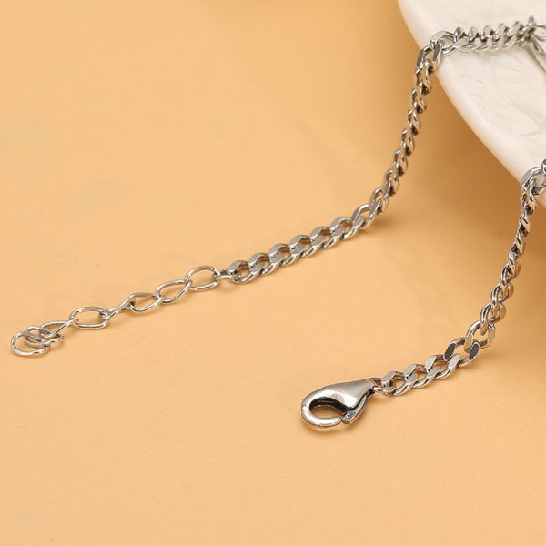 925 Sterling Silver Curb Chain Couple Bracelet,