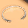 Sterling silver bangle bracelet, sterling silver open cuff bracelet with a Native American-inspired design