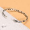 Sterling silver bracelet handmade, this is a left view of the silver bangle
