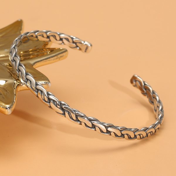 Sterling silver bangle bracelet, handcrafted bracelet woven with sterling silver wire