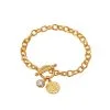 925 Sterling Silver Oval Chain Bracelet With Diamond