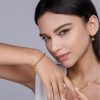 Sterling Silver Chain Bracelet for women, wear view image, bracelet length 18cm