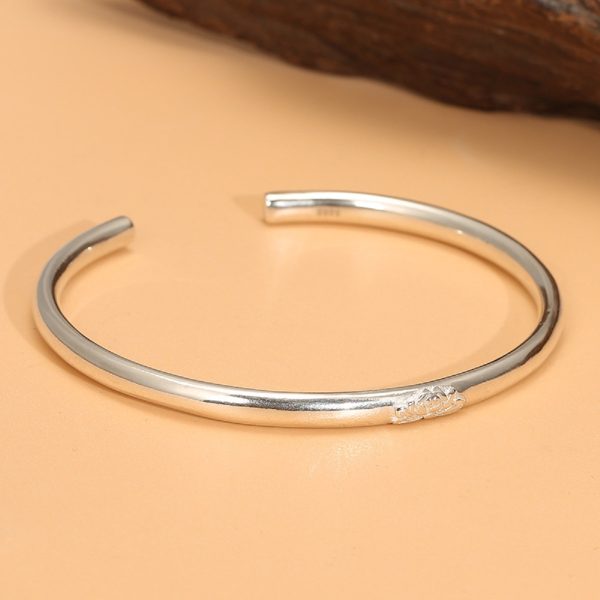Sterling silver bangle bracelet, Simple Cuff Bangle Bracelet