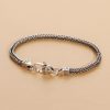 Square Braid sterling silver bracelet for women, made of 925 sterling silver, vintage Thai craftsmanship