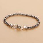 Square Braid sterling silver bracelet for women, made of 925 sterling silver, vintage Thai craftsmanship