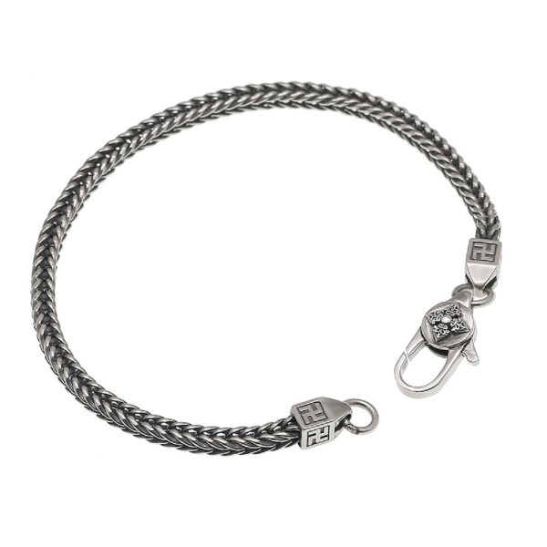 925 Sterling Silver Square Braid Bracelet,