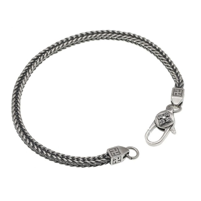 925 Sterling Silver Square Braid Bracelet,