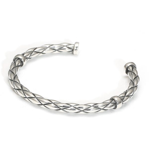 sterling silver cuff bracelet vintage, inner diameter 59mm, weight about 30.13g