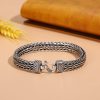 925 Sterling Silver Wide Braid silver bracelet for women, made of 925 sterling silver