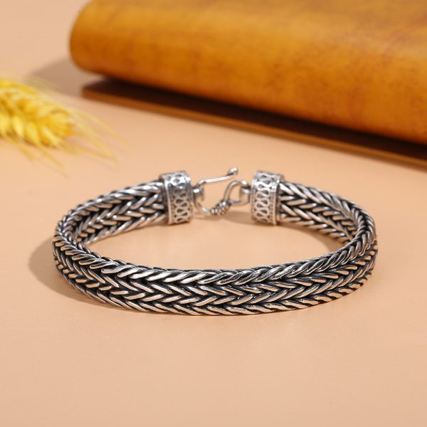925 Sterling Silver Wide Braid Bracelet - Image 3