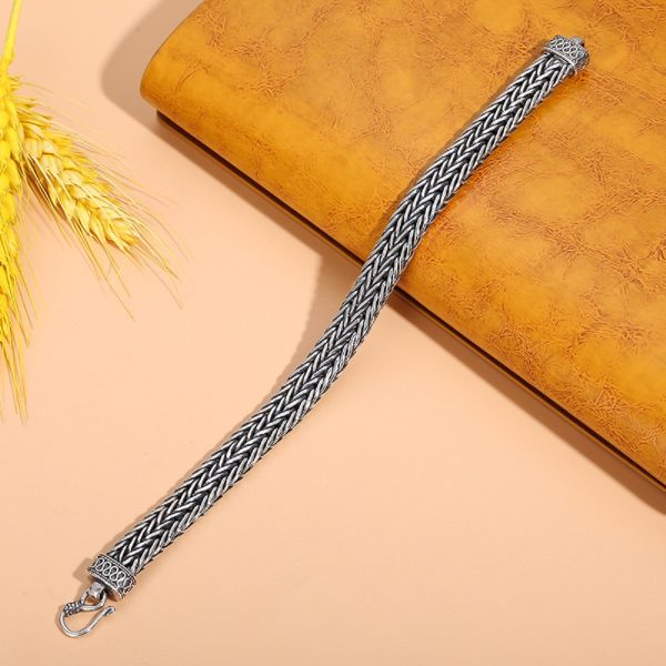 925 Sterling Silver Wide Braid Bracelet - Image 2
