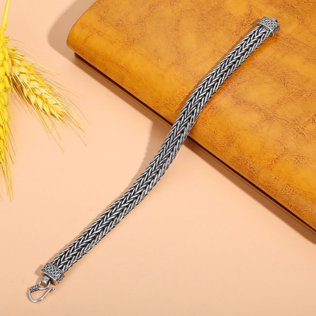 925 Sterling Silver Wide Braid Bracelet - Image 2