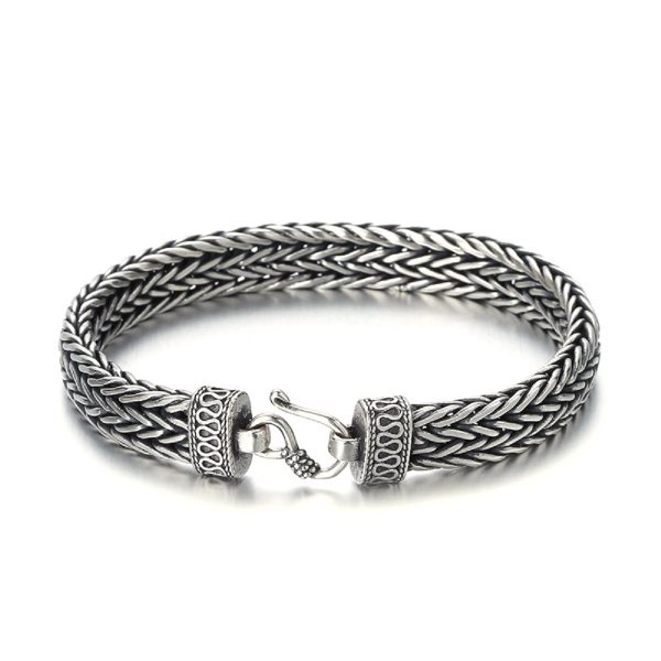 925 Sterling Silver Wide Braid Bracelet - Image 6