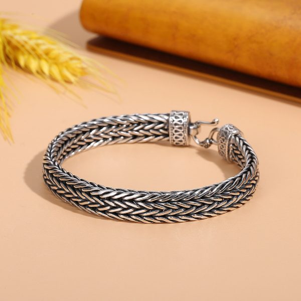 925 Sterling Silver Wide Braid Bracelet - Image 5
