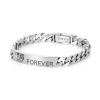 Personalized 925 silver Cuban bracelet with 'Forever' engraving, handcrafted artisan jewelry.