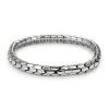 Men's 925 sterling silver bracelet featuring a realistic snakeskin scale pattern and secure clasp.