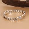 Couple Sterling Silver bracelet for men, handcrafted Cuban link silver,18 and 20cm two lengths available
