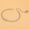 Happy Face 925 Sterling Silver Curb Chain Bracelet, left view