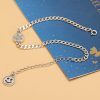 Happy Face 925 Sterling Silver Bracelet for women, made of 925 sterling silver, silver cuban chain bracelet,