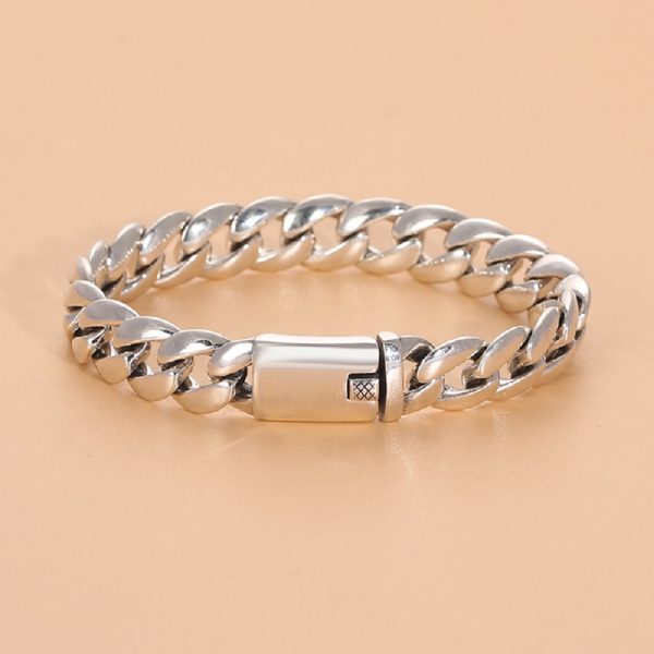 Men's S925 Sterling Silver Cuban Chain Bracelet