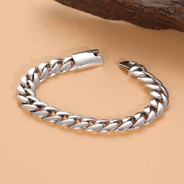 Men's 925 Sterling Silver Cuban Chain Bracelet - Image 3