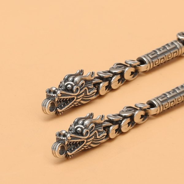 S925 Thai Silver Bracelet With Dragon Head - Image 2