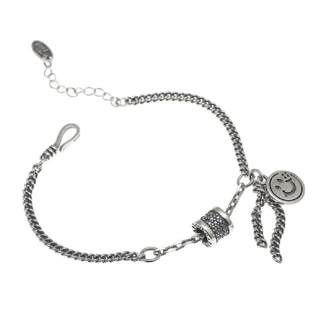 S925 Thai Sterling Silver Tassel Chain Bracelet - Image 5