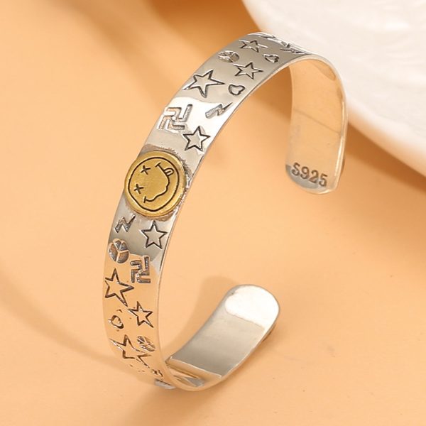 sterling silver bracelets for women, width of approximately 10mm (0.4 inch), a thickness of 1mm