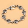 Hollow petals chain sterling silver bracelets for women, made of 925 sterling silver, weight about 32.1g