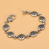Hollow Petals Chain Sterling Silver Bracelet for women or men, vintage thai silver Craftsmanship, 18 and 20cm two sizes available